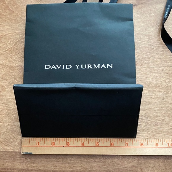 David Yurman Two Black Jewelry Gift Boxes with Bag. 2 Ribbons, 1 Small Cloth Bag - Picture 10 of 10